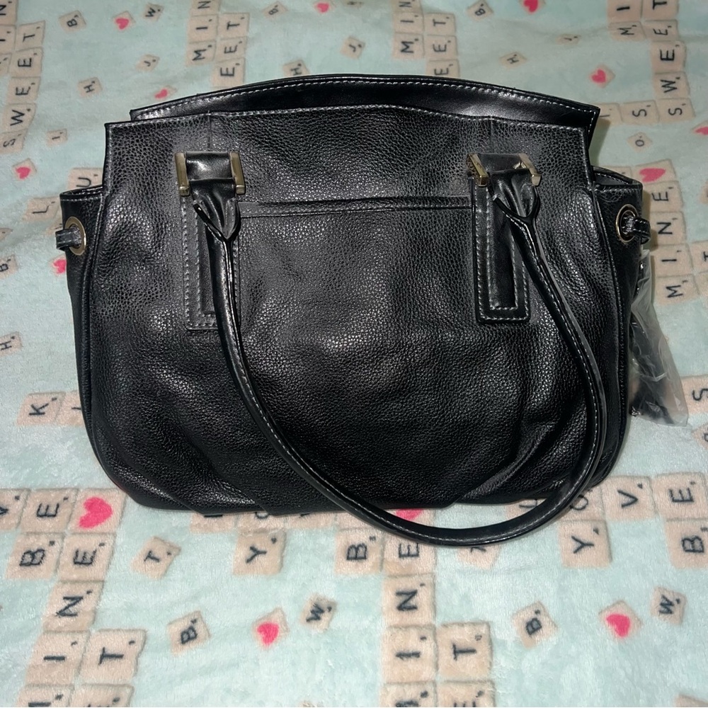 Dana Buchman Black Leather Shoulder Bag
